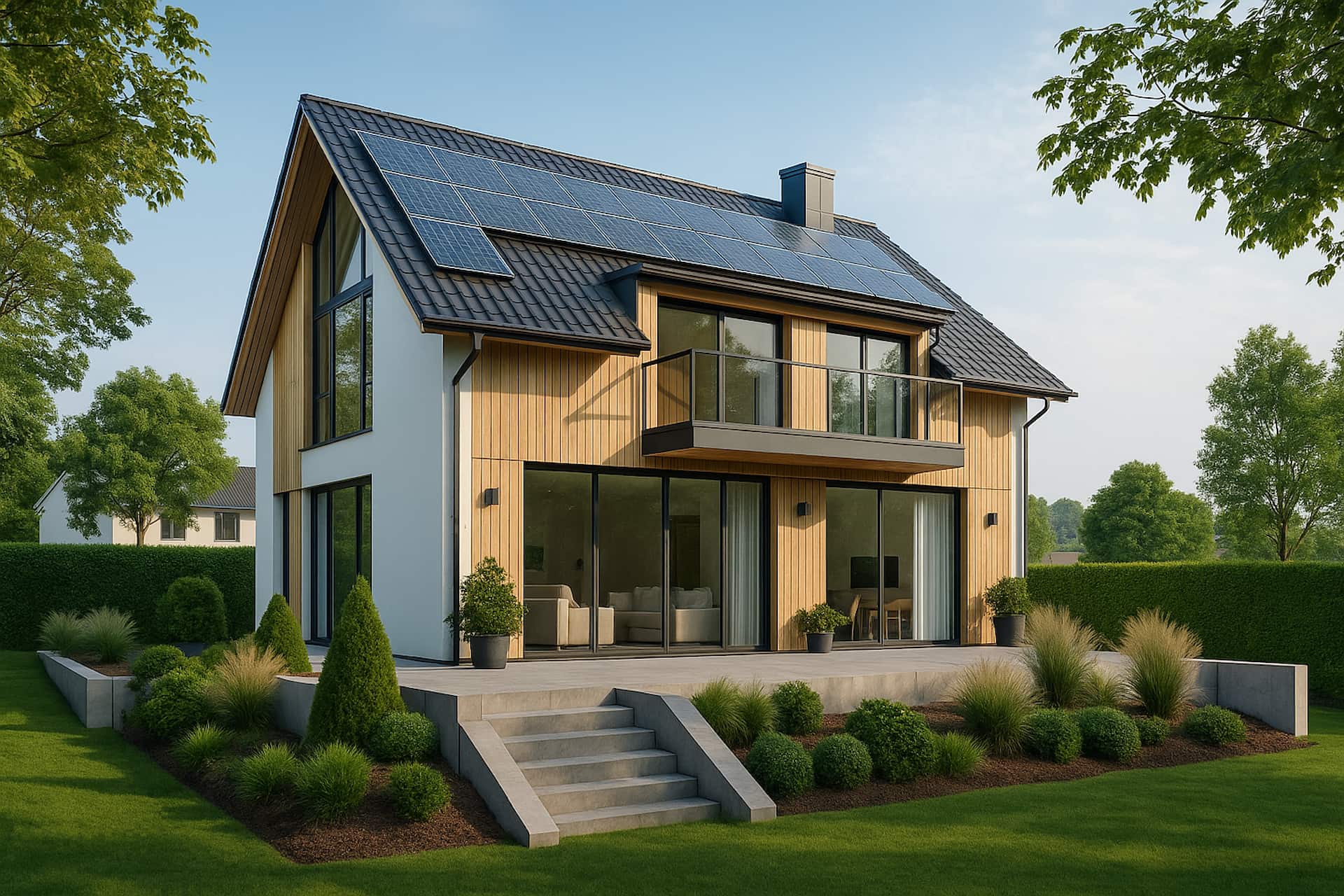 Maison moderne avec un bon diagnostic énergétique